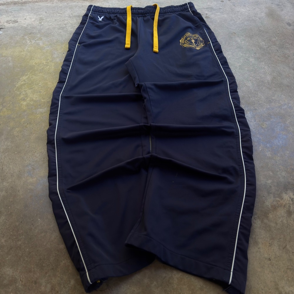 Vintage Y2K American Eagle Trackpants Baggy Wide Leg Navy Blue Large (g3b)